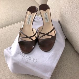 Jimmy Choo Brown open toe mules sandals